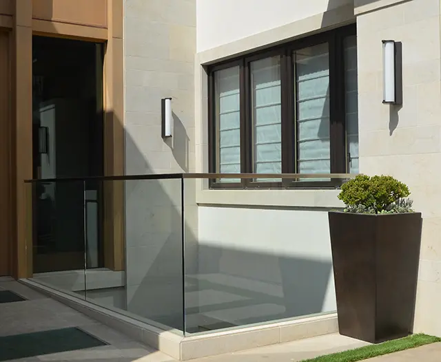 Aluminum & Steel Frame Glass Railing for Dana Point